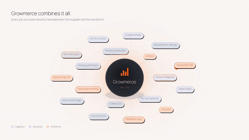 Growsearch combining search, filtering, recommendations and analytics into one storefront experience